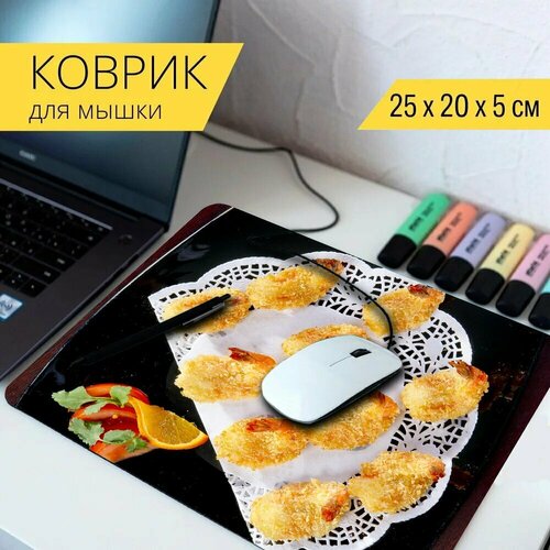 Коврик для мыши с принтом Фрикреветки, корейская кухня, еда 25x20см. коврик для мыши с принтом фрикреветки корейская кухня еда 25x20см