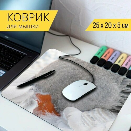 Коврик для мыши с принтом Природа, животное, птица 25x20см.