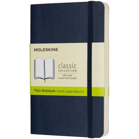 Блокнот Moleskine CLASSIC SOFT QP613B20 Pocket 90x140мм 192стр. нелинованный мягкая обложка синий сапфир