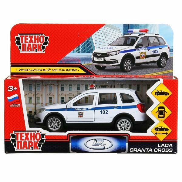 Модель GRANTACRS-12POL-WH Lada Granta Cross 2019 Полиция белый Технопарк в кор