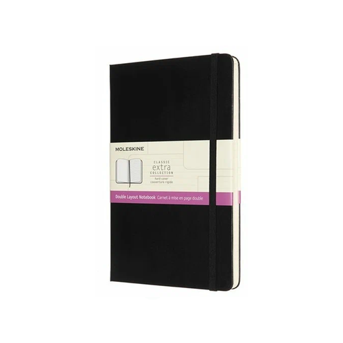 Блокнот Moleskine CLASSIC DOUBLE Large 130х210мм 240стр. линейка/нелинованный твердая обложка черный moleskine блокнот moleskine classic qp060p14 large 130х210мм 240стр линейка твердая обложка коричневый