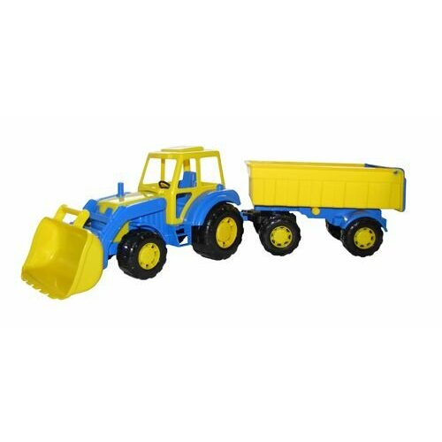Трактор Мастер с прицепом №1 и ковшом (в сеточке) полесье трактор с прицепом 1 цвет синий в сеточке