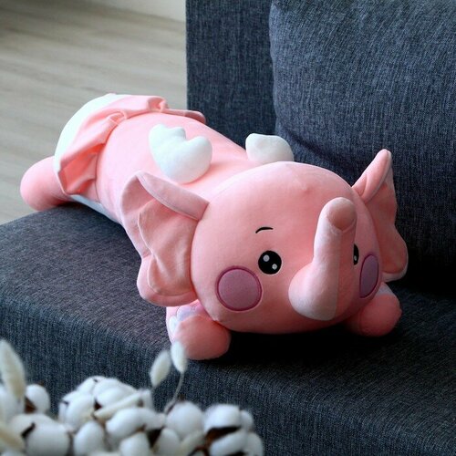 фото Мягкая игрушка-подушка «слоник», 80 см, цвет розовый no brand