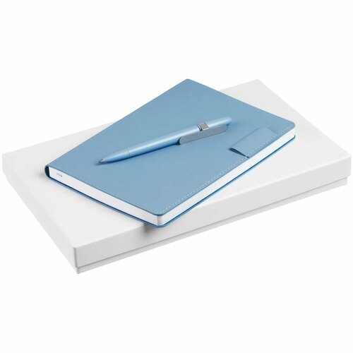 Набор Tact, голубой, 29,7х18х3,5 см, искусственная кожа; металл; переплетный картон; пластик; покрытие софт-тач