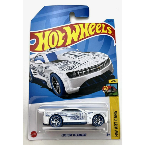 Hot Wheels Машинка базовой коллекции CUSTOM `11 CAMARO 5785/HKK17 машинка hot wheels коллекционная оригинал custom 11 camaro синий hkh48