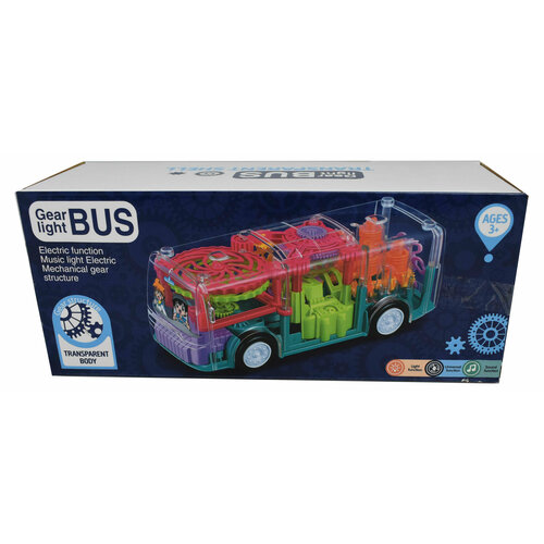 Игрушка BALL MASQUERADE Автобус прозрачный светящийся прозрачный скоростной поезд с шестеренками и звуковым эффектом