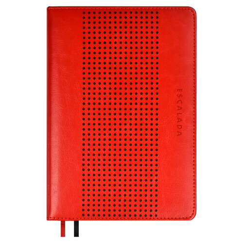Ежедневник сариф А5, подложка из дизайнерской бумаги, красный