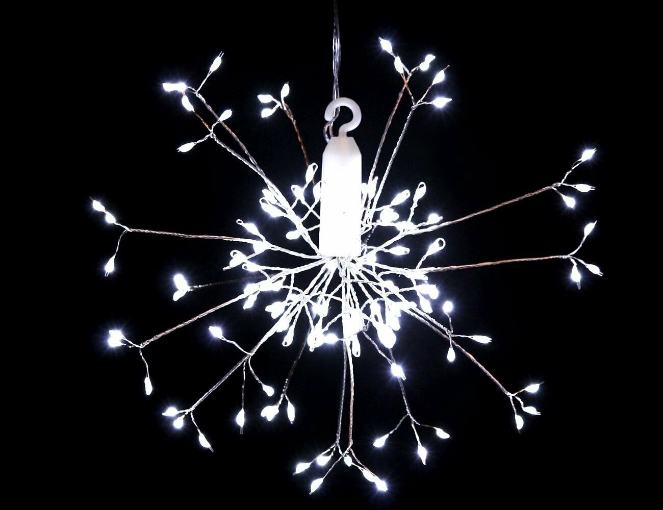 Светодиодное украшение разряд молнии, 20 см, 120 холодных белых LED ламп, батарейки, серебряная проволока, IP20, Serpantin 183-0228