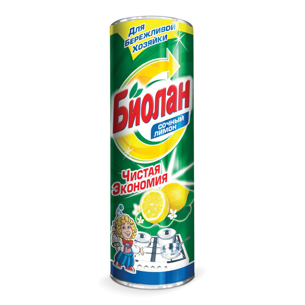 Чистящее средство 400 г, БИОЛАН "Сочный лимон", порошок, 31-6, 1 шт