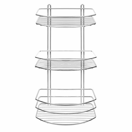 Полка для ванной комнаты овал Classic-3 трехярусная, хром 25,0*15,0*50,0 см