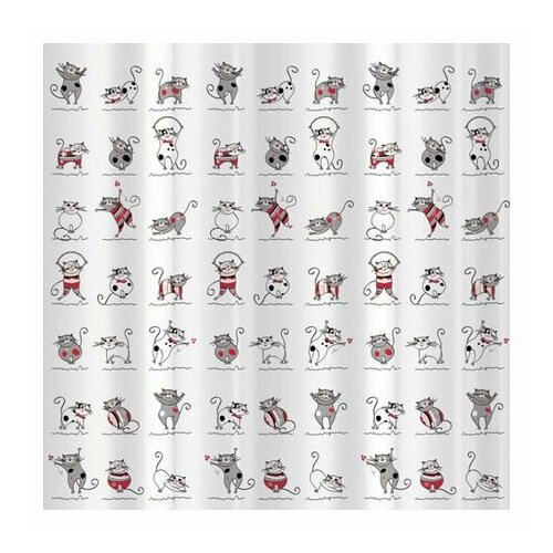Занавеска для ванной FUNNY CATS 180х180 см, PEVA