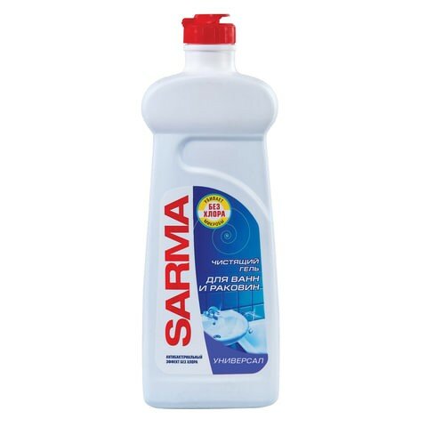 Чистящее средство для ванн и раковин антибактериальное 500 мл SARMA "Свежесть" гель без хлора 80796