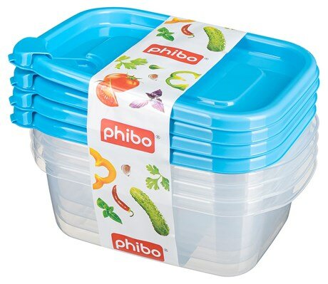 Набор Phibo контейнеров 600мл x 4шт