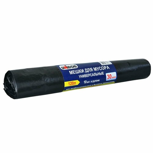 фото Мешки для мусора unibob 120 л черные рулон 10 шт 215023 0432-708x