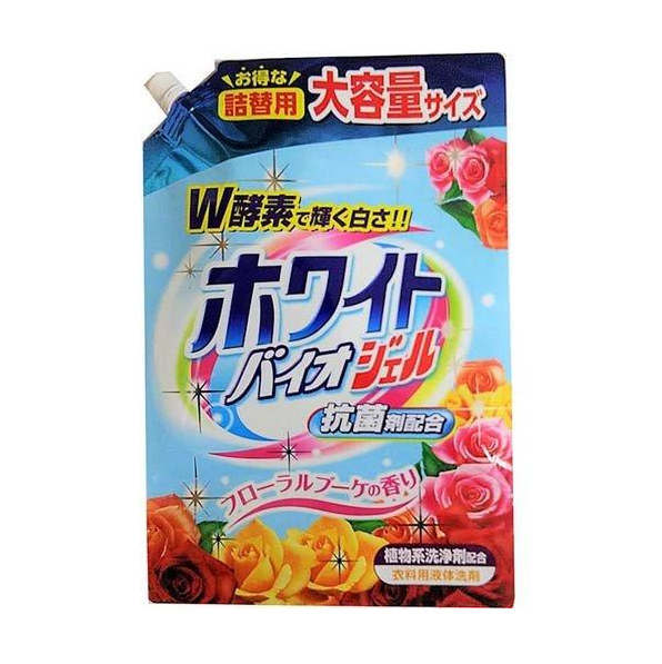 фото Nihon White Bio Гель для стирки с отбеливающим эффектом цветочный аромат 1220 гр в мягкой упаковке