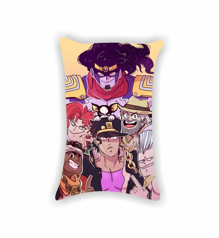 Подушка Невероятные приключения ДжоДжо, JoJo’s Bizarre Adventure №1, Картинка с одной стороны