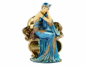 Фото Декоративная статуэтка гэтсби-шик: дама В голубом, полистоун, 20 см, Goodwill