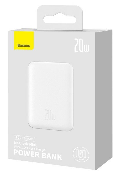 Powerbank с беспроводной зарядкой Baseus Magnetic Wireless 10000mAh 20W (PPCX030002) белый