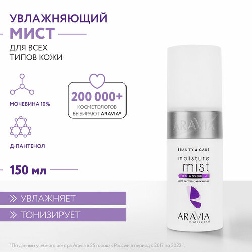 ARAVIA Мист экспресс-увлажнение с мочевиной 10% Moisture Mist, 150 мл aravia professional мист экспресс увлажнение с мочевиной 10% moisture mist 150 мл aravia professional уход за лицом