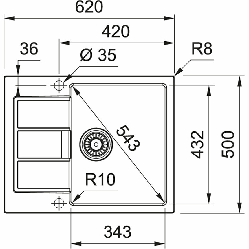 Кухонная мойка Franke S2D 611-62/500 белый