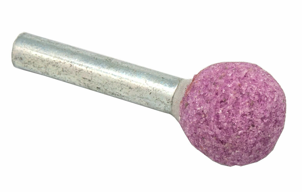Шарошка абразивная ПРАКТИКА оксид алюминия, шарообразная 16 мм, хвост 6 мм, блистер (641-121)
