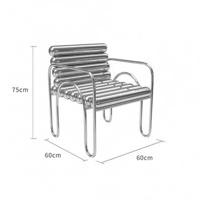 Кресло дизайнерское из нержавеющей стали в стиле BOLD (стиль А, 60*60*75 см)