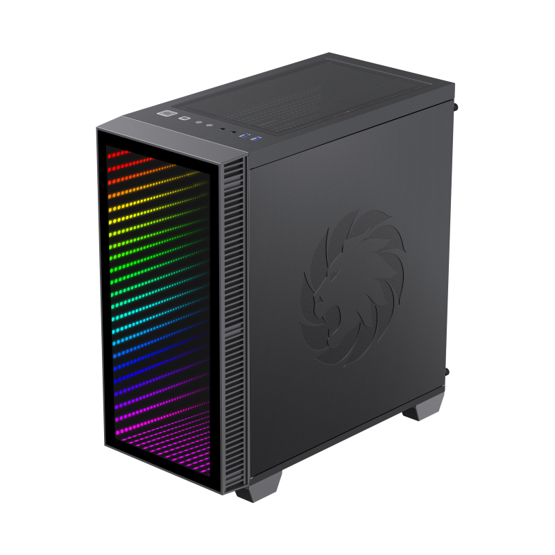 GameMax Компьютерный корпус без блока питания mATX/ Gamemax Mini Abyss mATX case black w/o PSU w/2xUSB30 w/1x12cm ARGB rear fan (FN-12Rainbow-M)