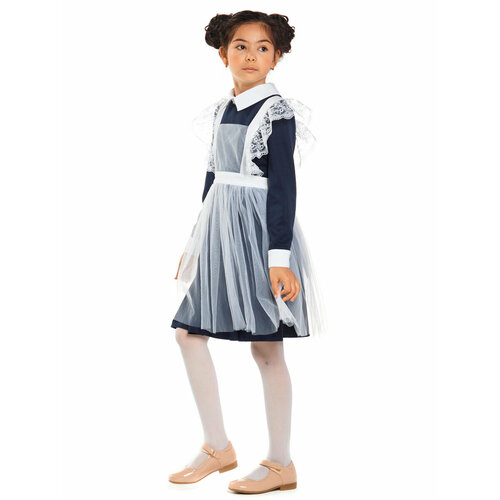 Платье LETTY, размер 146, белый школьный фартук minaku размер 146 68 белый