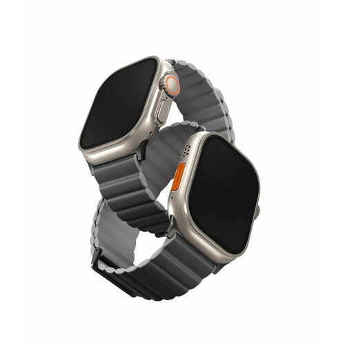 Ремешок Uniq для Apple Watch 42-49 mm Revix Premium Edition Leather Charcoal / Ash Grey