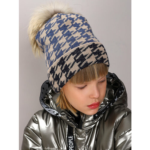 фото Шапка noble people, размер 52-54, бежевый