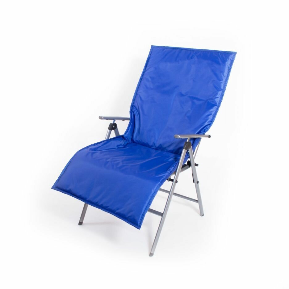 Матрас для садовой мебели, качелей, кресла 60х140 см защита от влаги, синий