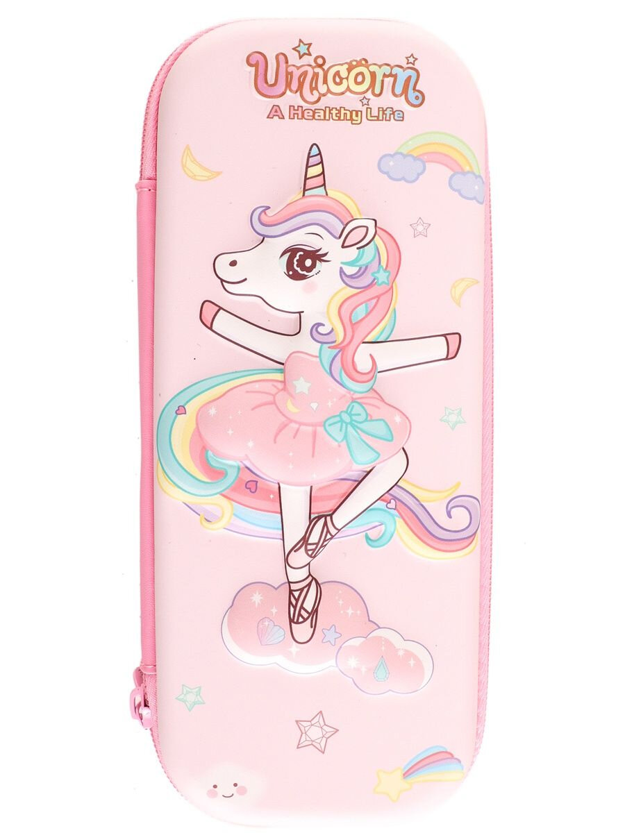 Пенал Multibrand SA-789-pink dancing unicorn - фото №3