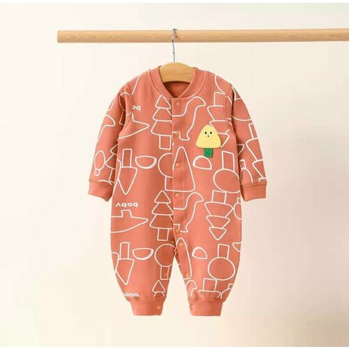 фото Комбинезон , открытая стопа, размер 6 мес, коричневый bady fuwagu