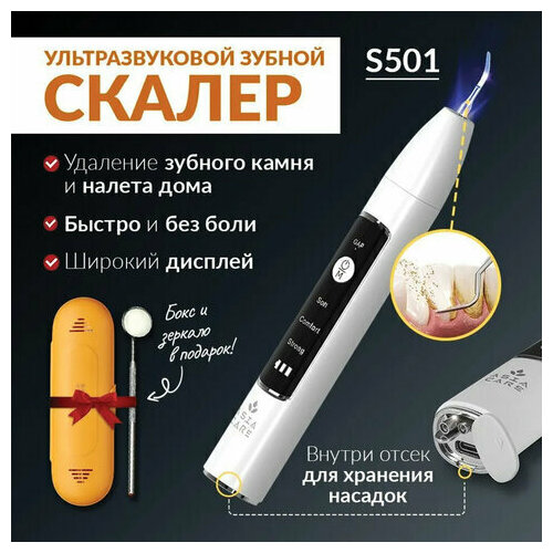 Ультразвуковой скалер ASIACARE S501, портативный, LED-подсветка, 3 режима, 2 насадки, Asia_40