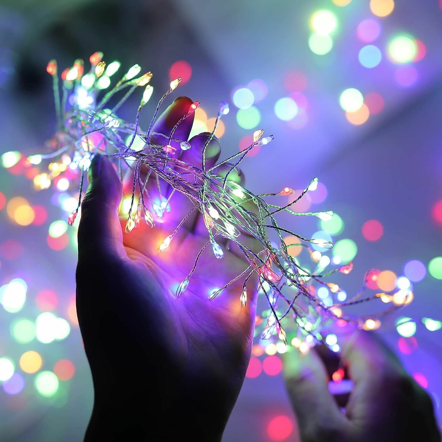 Гирлянда-мишура 10м разноцветный свет от сети