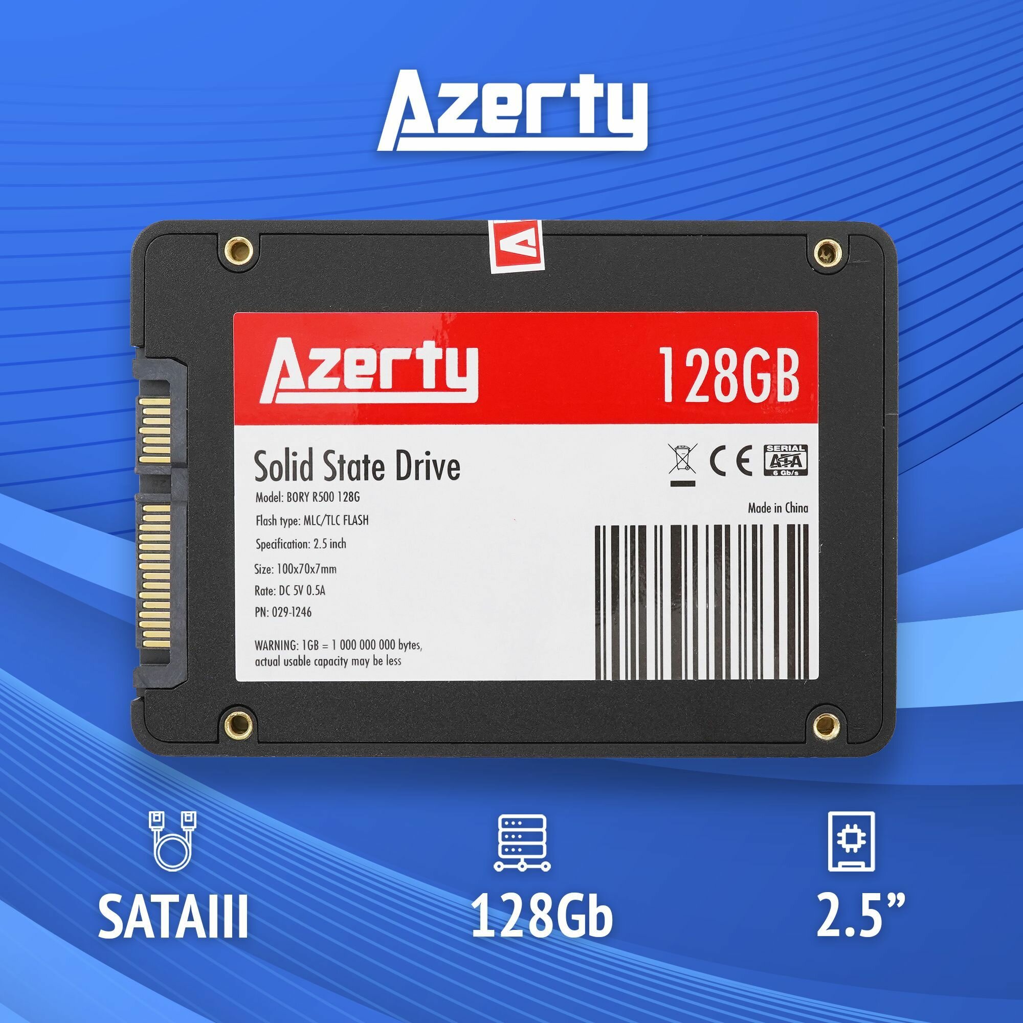 128 Гб Внутренний SSD диск Azerty Bory R500 128G