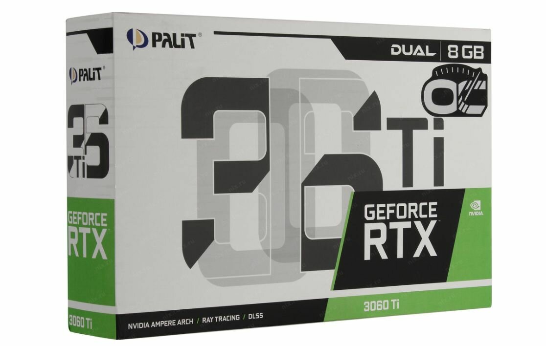 Видеокарта Palit GeForce RTX 3060 Ti Dual OC 8GB LHR (NE6306TS19P2-190AD V1)