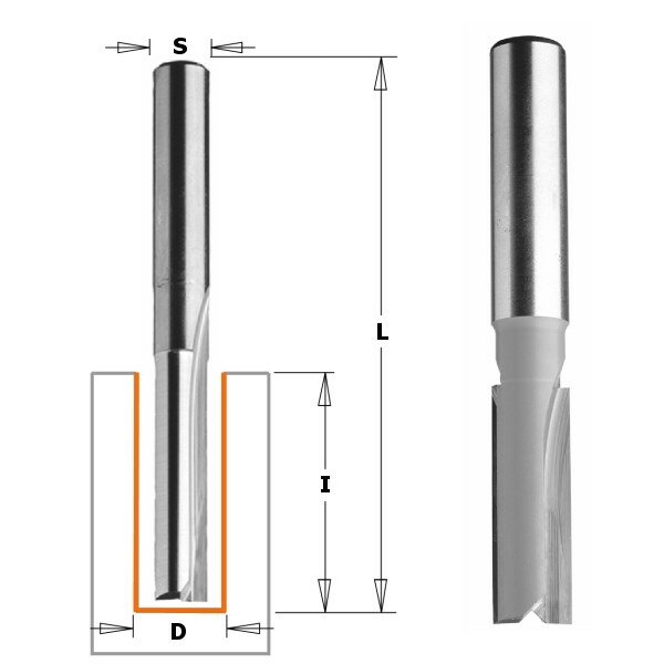 Фреза концевая CMT пазовая D=22,0 I=38,0 S=12,0 L=80,0 CMT 912.2238