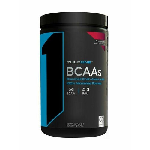 Аминокислоты Rule1 BCAA БЦАА со вкусом Фруктового Пунша аминокислоты bcaa xtend со вкусом фруктового пунша 7г 1220 г