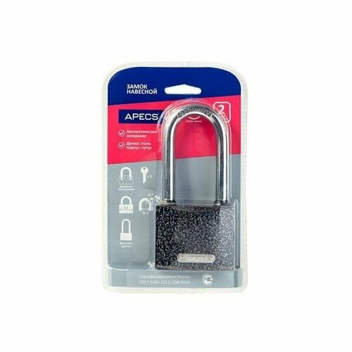 Замок висячий Apecs PD-01-63-L-Blister английский замок apecs pd 01 63 6locks 5keys