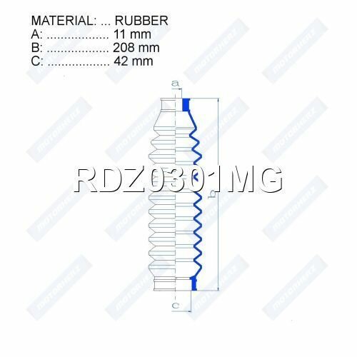 Пыльник рулевой рейки SEAT (Сеат) 11*208*42 — фото 1