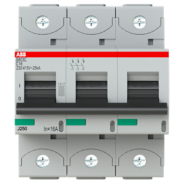 S800 2CCS883001R0164 Автоматический выключатель трехполюсный 16А (25 кА, C) ABB - фото №3