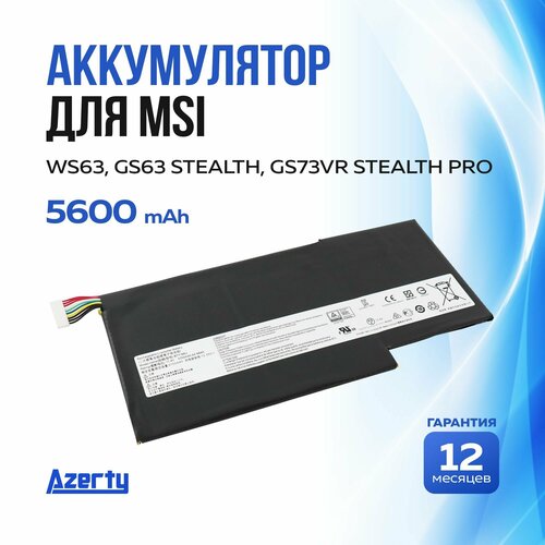 Аккумулятор BTY-M6J для MSI GS73VR Stealth Pro / MS-16K2 / WS63 5600mAh for msi gs63 gs63vr ms 16k2 ws63 ms 16k1 ms 16k3 usb cable ffc 100% tesed ok