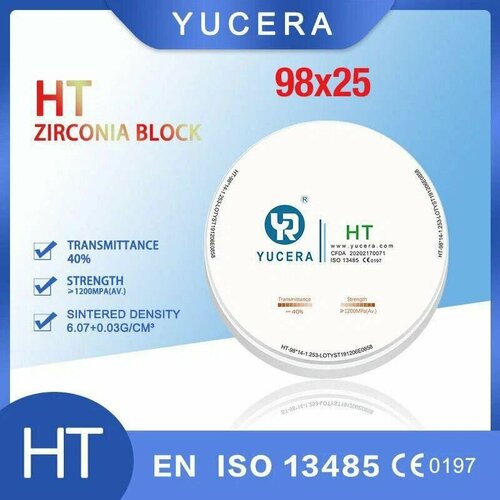 Стоматологический циркониевый блок Yucera HT 98х25