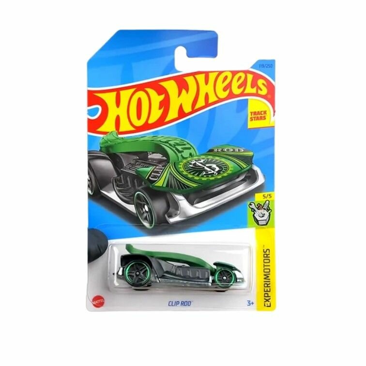 HKK75 Машинка игрушка Hot Wheels металлическая коллекционная Clip Rod зеленый; серый