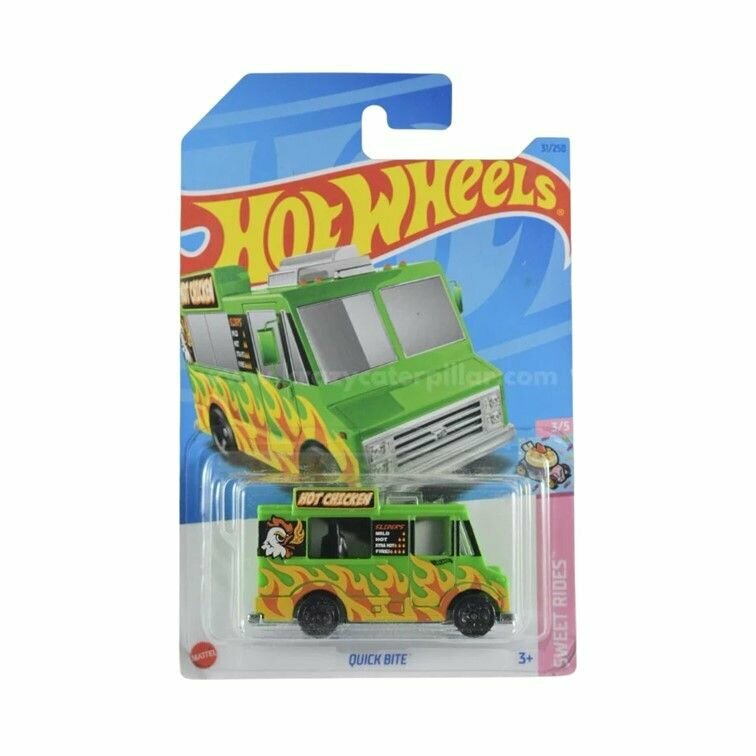 HKJ92 Машинка игрушка Hot Wheels металлическая коллекционная Quick Bite салатовый; желтый