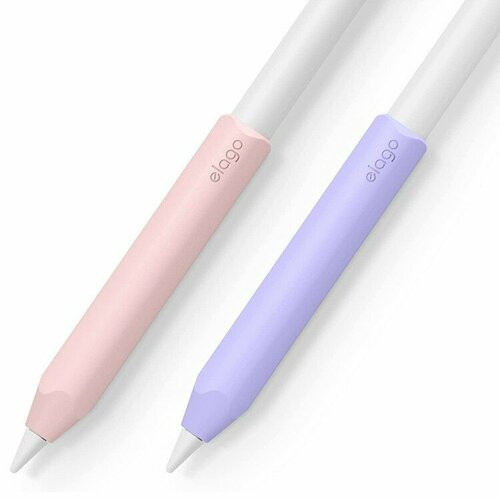 Elago для Apple Pencil 2 чехол Grip silicone holder (2 шт.) Lovely Pink/Lavender