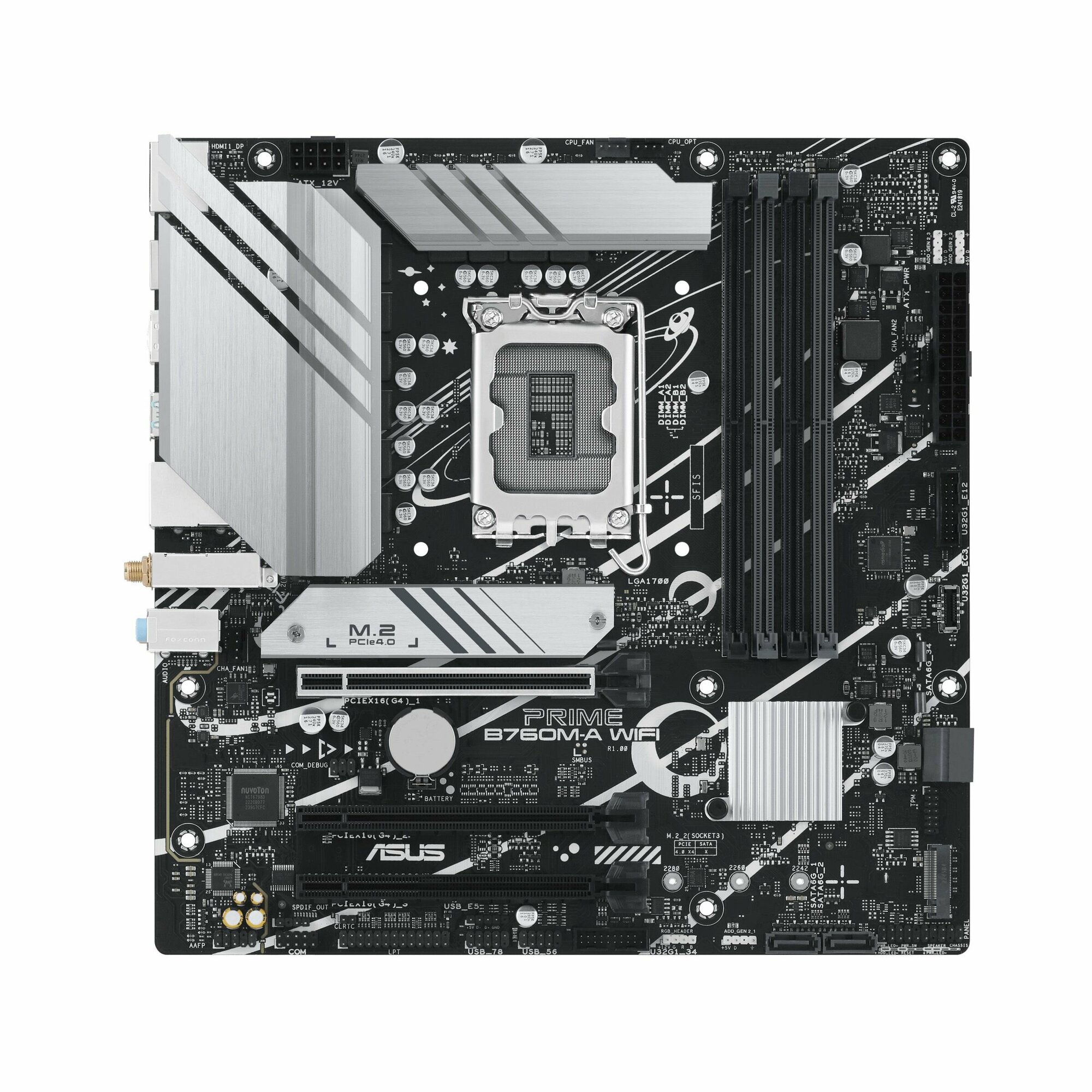 Материнская плата ASUS PRIME B760M-A WIFI, LGA1700, B760, USB3.2 GEN 2, Micro ATX