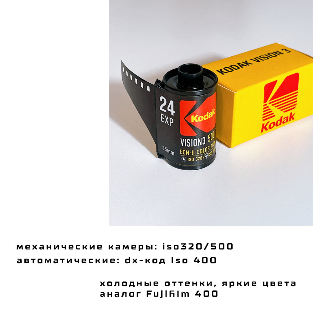 Kodak vision 3 500T / цветная фотопленка на 24 кадра