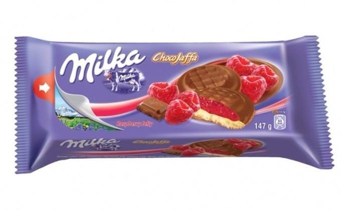 Печенье Milka choco Jaffa raspberry (Mалиновое желе) jelly, 1 шт x 147 гр.